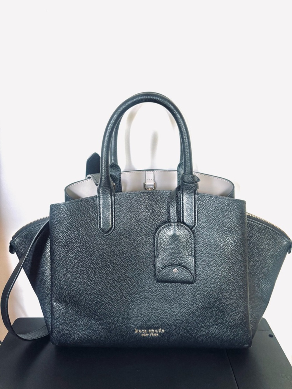 Kate Spade Medium Satchel 2Way Handbag Black New - Picture 5 of 14